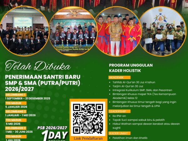 INFORMASI PENERIMAAN SANTRI PUTRA/ PUTRI BARU 2026/2027